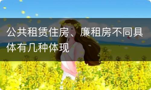公共租赁住房、廉租房不同具体有几种体现
