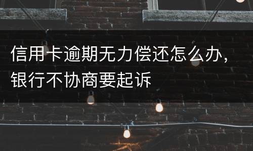 信用卡逾期无力偿还怎么办，银行不协商要起诉