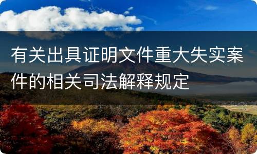 有关出具证明文件重大失实案件的相关司法解释规定