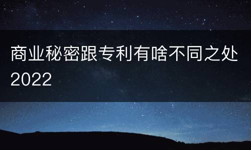 商业秘密跟专利有啥不同之处2022