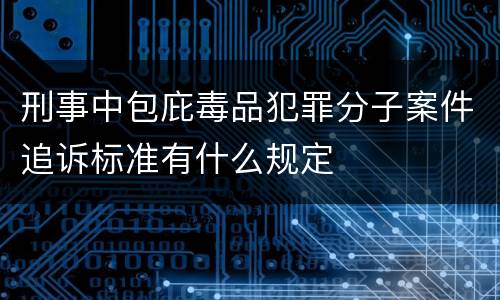 刑事中包庇毒品犯罪分子案件追诉标准有什么规定