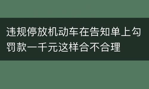 违规停放机动车在告知单上勾罚款一千元这样合不合理