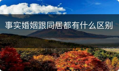 事实婚姻跟同居都有什么区别