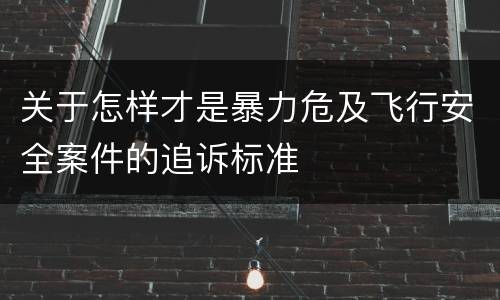 关于怎样才是暴力危及飞行安全案件的追诉标准