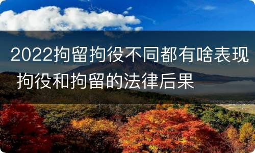 2022拘留拘役不同都有啥表现 拘役和拘留的法律后果