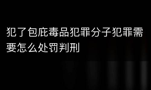 犯了包庇毒品犯罪分子犯罪需要怎么处罚判刑