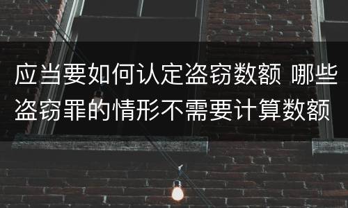 应当要如何认定盗窃数额 哪些盗窃罪的情形不需要计算数额