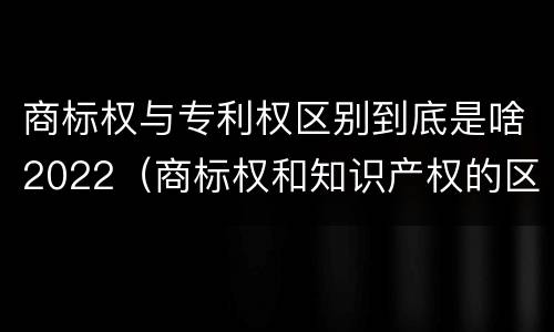 商标权与专利权区别到底是啥2022（商标权和知识产权的区别）