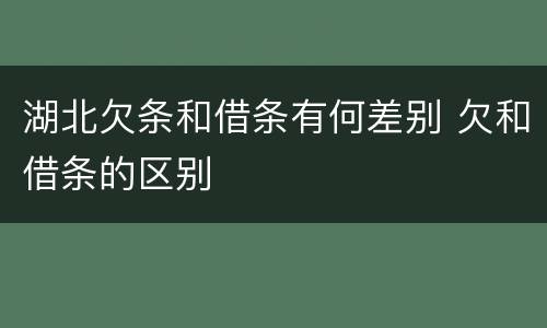 湖北欠条和借条有何差别 欠和借条的区别