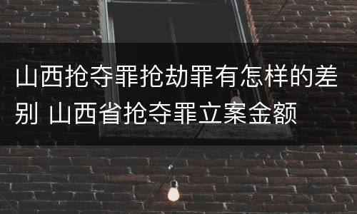 山西抢夺罪抢劫罪有怎样的差别 山西省抢夺罪立案金额