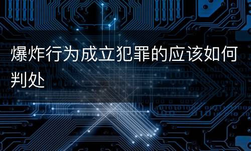 爆炸行为成立犯罪的应该如何判处