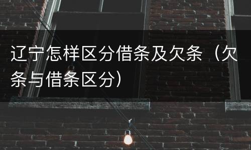 辽宁怎样区分借条及欠条（欠条与借条区分）