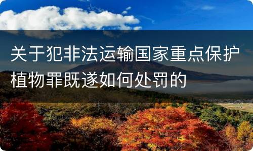 关于犯非法运输国家重点保护植物罪既遂如何处罚的