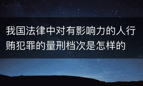 我国法律中对有影响力的人行贿犯罪的量刑档次是怎样的