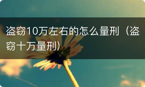盗窃10万左右的怎么量刑（盗窃十万量刑）