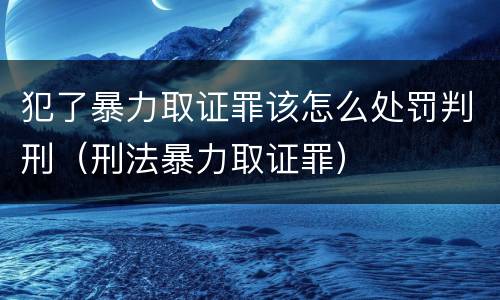 犯了暴力取证罪该怎么处罚判刑（刑法暴力取证罪）