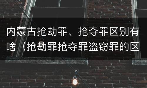 内蒙古抢劫罪、抢夺罪区别有啥（抢劫罪抢夺罪盗窃罪的区别）