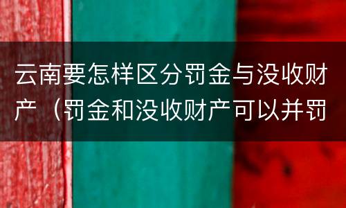 云南要怎样区分罚金与没收财产（罚金和没收财产可以并罚吗）
