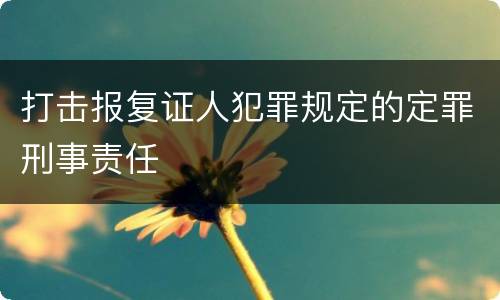 打击报复证人犯罪规定的定罪刑事责任