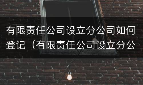 有限责任公司设立分公司如何登记（有限责任公司设立分公司如何登记的）