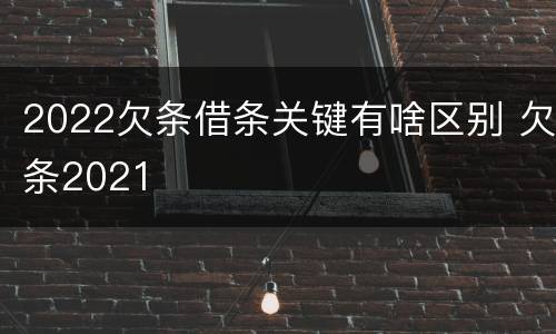 2022欠条借条关键有啥区别 欠条2021