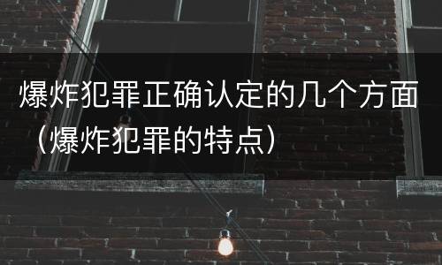 爆炸犯罪正确认定的几个方面（爆炸犯罪的特点）