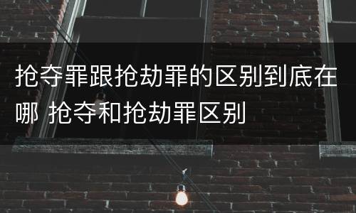 抢夺罪跟抢劫罪的区别到底在哪 抢夺和抢劫罪区别