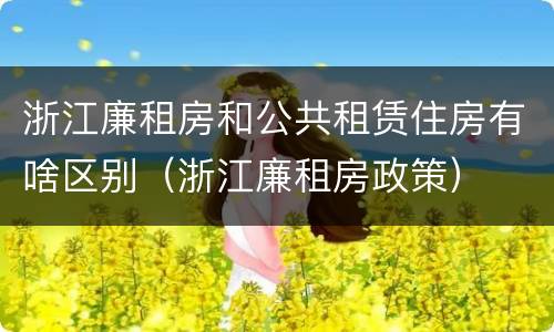 浙江廉租房和公共租赁住房有啥区别（浙江廉租房政策）