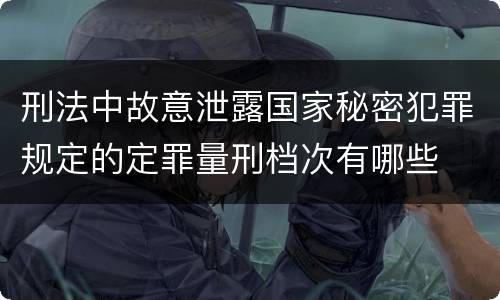 刑法中故意泄露国家秘密犯罪规定的定罪量刑档次有哪些