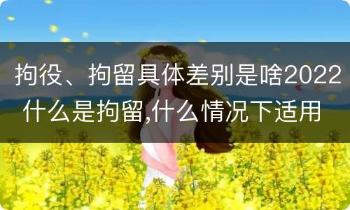拘役、拘留具体差别是啥2022 什么是拘留,什么情况下适用拘留