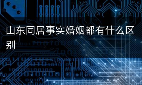 山东同居事实婚姻都有什么区别