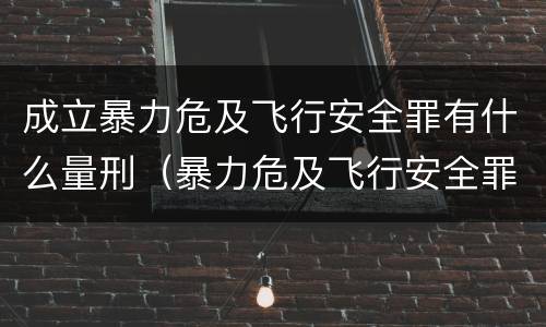 成立暴力危及飞行安全罪有什么量刑（暴力危及飞行安全罪属于什么犯）