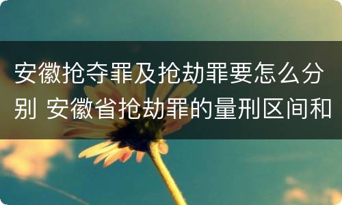 安徽抢夺罪及抢劫罪要怎么分别 安徽省抢劫罪的量刑区间和量刑情节