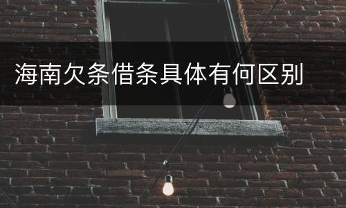 海南欠条借条具体有何区别