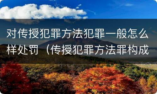 对传授犯罪方法犯罪一般怎么样处罚（传授犯罪方法罪构成要件）