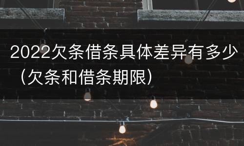 2022欠条借条具体差异有多少(欠条和借条期限)