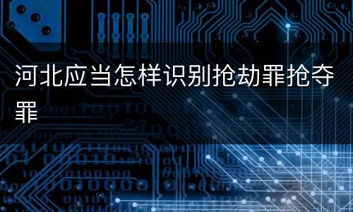 河北应当怎样识别抢劫罪抢夺罪