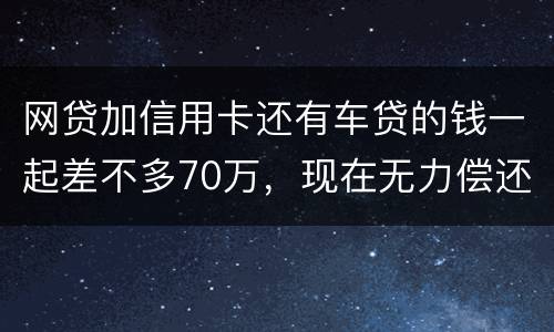 网贷加信用卡还有车贷的钱一起差不多70万，现在无力偿还了会被判刑吗