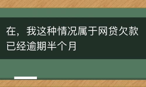 在，我这种情况属于网贷欠款已经逾期半个月