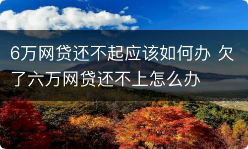 6万网贷还不起应该如何办 欠了六万网贷还不上怎么办