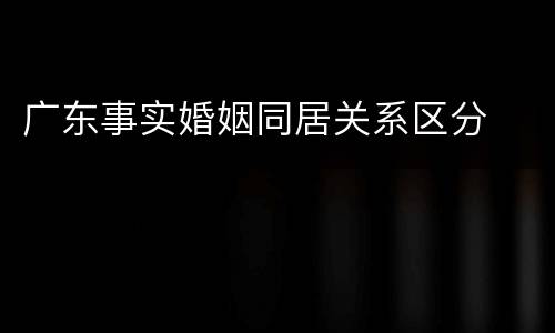 广东事实婚姻同居关系区分