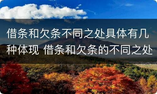 借条和欠条不同之处具体有几种体现 借条和欠条的不同之处