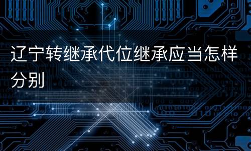 辽宁转继承代位继承应当怎样分别