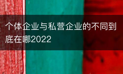 个体企业与私营企业的不同到底在哪2022