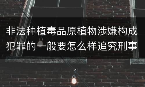 非法种植毒品原植物涉嫌构成犯罪的一般要怎么样追究刑事责任