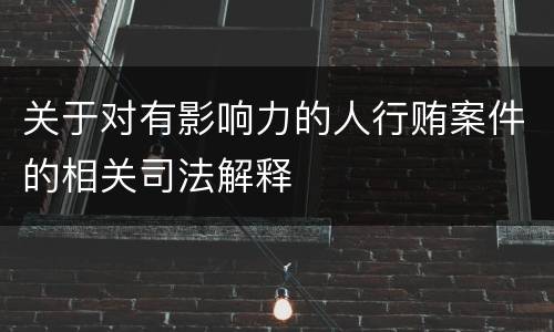 关于对有影响力的人行贿案件的相关司法解释