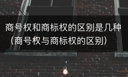 商号权和商标权的区别是几种（商号权与商标权的区别）