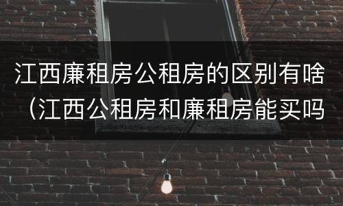 江西廉租房公租房的区别有啥（江西公租房和廉租房能买吗）