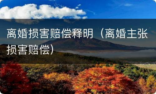 离婚损害赔偿释明（离婚主张损害赔偿）
