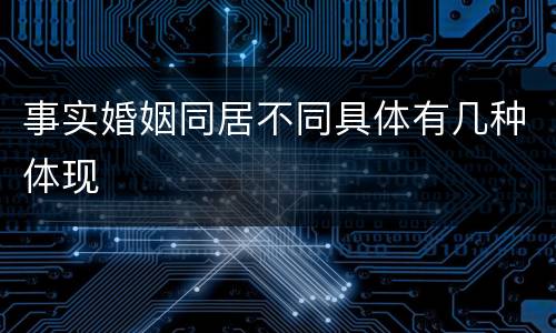 事实婚姻同居不同具体有几种体现